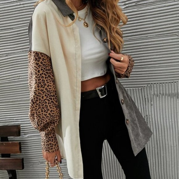 Multi Color & Print Contemporary Cut & Sew Leopard - Picture 3 of 5